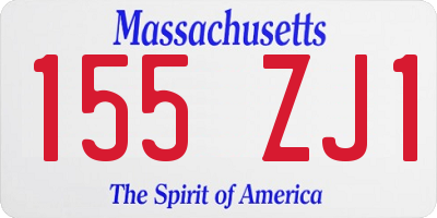 MA license plate 155ZJ1