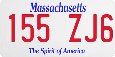 MA license plate 155ZJ6