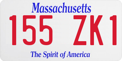 MA license plate 155ZK1