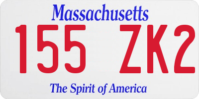 MA license plate 155ZK2