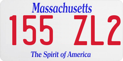 MA license plate 155ZL2