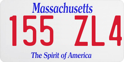 MA license plate 155ZL4