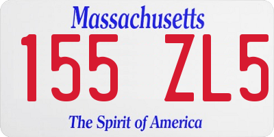 MA license plate 155ZL5
