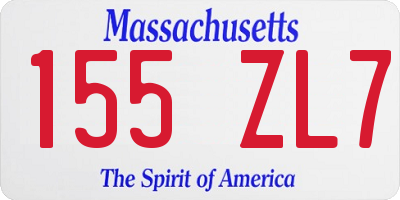 MA license plate 155ZL7