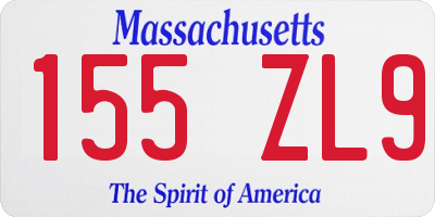MA license plate 155ZL9