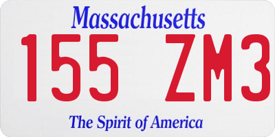 MA license plate 155ZM3