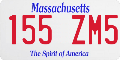 MA license plate 155ZM5
