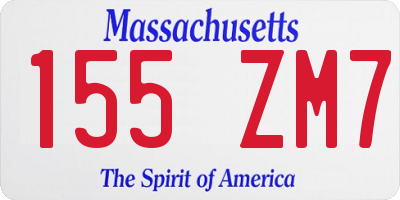 MA license plate 155ZM7
