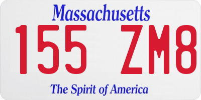 MA license plate 155ZM8