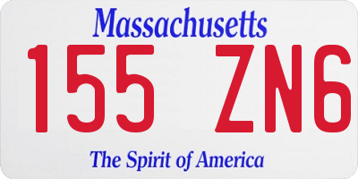 MA license plate 155ZN6