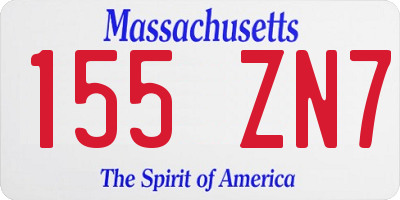 MA license plate 155ZN7