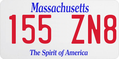 MA license plate 155ZN8