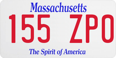 MA license plate 155ZP0