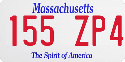 MA license plate 155ZP4