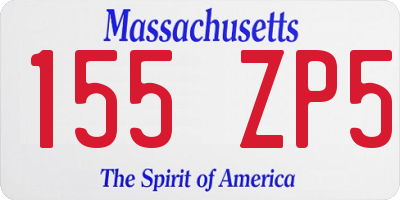 MA license plate 155ZP5