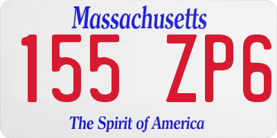 MA license plate 155ZP6