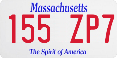 MA license plate 155ZP7