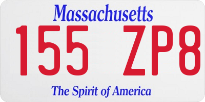 MA license plate 155ZP8