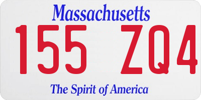 MA license plate 155ZQ4