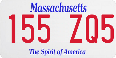 MA license plate 155ZQ5