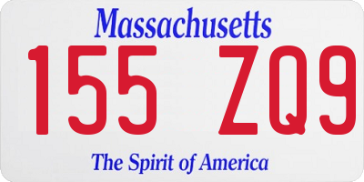 MA license plate 155ZQ9