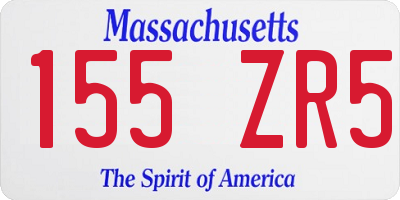MA license plate 155ZR5
