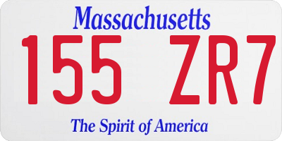 MA license plate 155ZR7