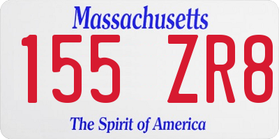 MA license plate 155ZR8