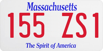 MA license plate 155ZS1