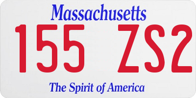 MA license plate 155ZS2