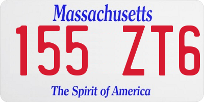 MA license plate 155ZT6