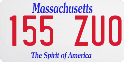 MA license plate 155ZU0