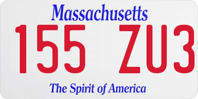 MA license plate 155ZU3