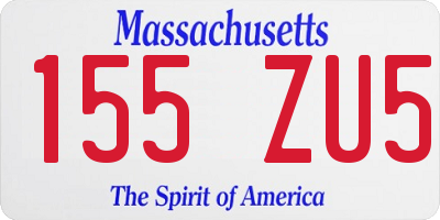 MA license plate 155ZU5