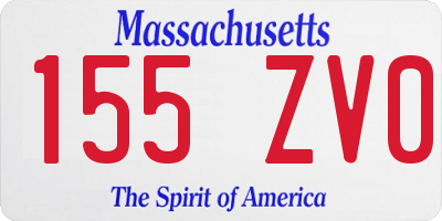 MA license plate 155ZV0