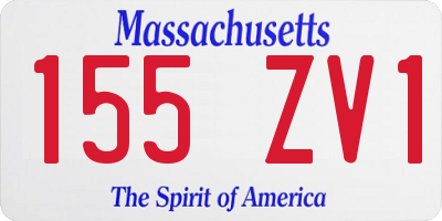 MA license plate 155ZV1