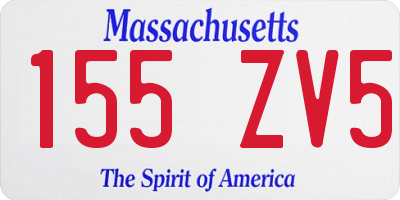 MA license plate 155ZV5