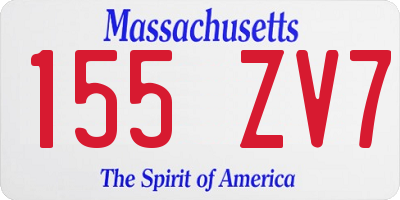 MA license plate 155ZV7