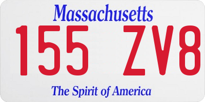 MA license plate 155ZV8