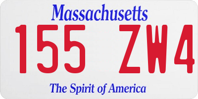 MA license plate 155ZW4