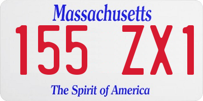 MA license plate 155ZX1