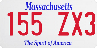 MA license plate 155ZX3