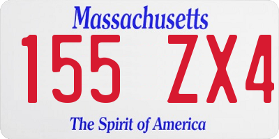 MA license plate 155ZX4