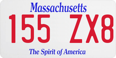 MA license plate 155ZX8
