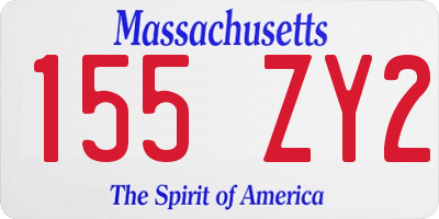 MA license plate 155ZY2
