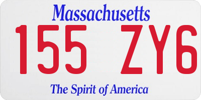 MA license plate 155ZY6