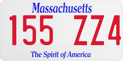 MA license plate 155ZZ4