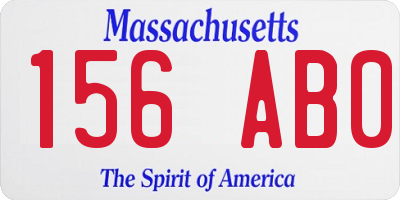 MA license plate 156AB0