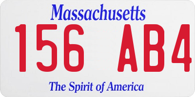 MA license plate 156AB4