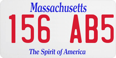MA license plate 156AB5
